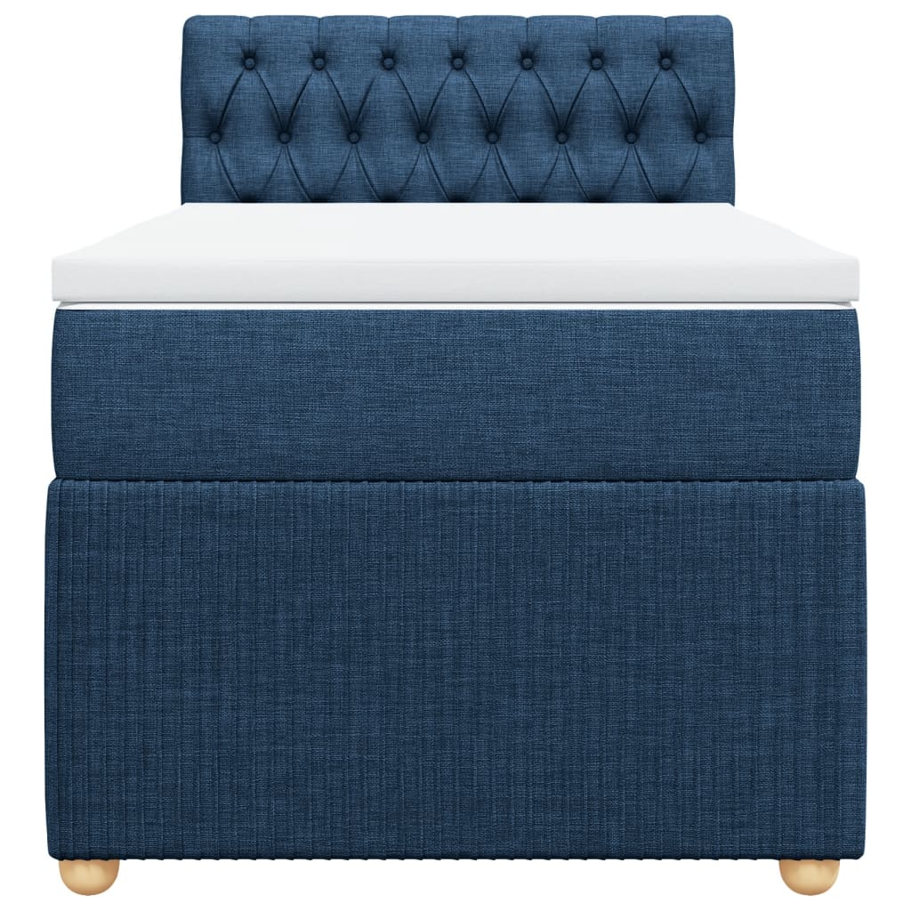 Boxspring met matras stof blauw 100x200 cm