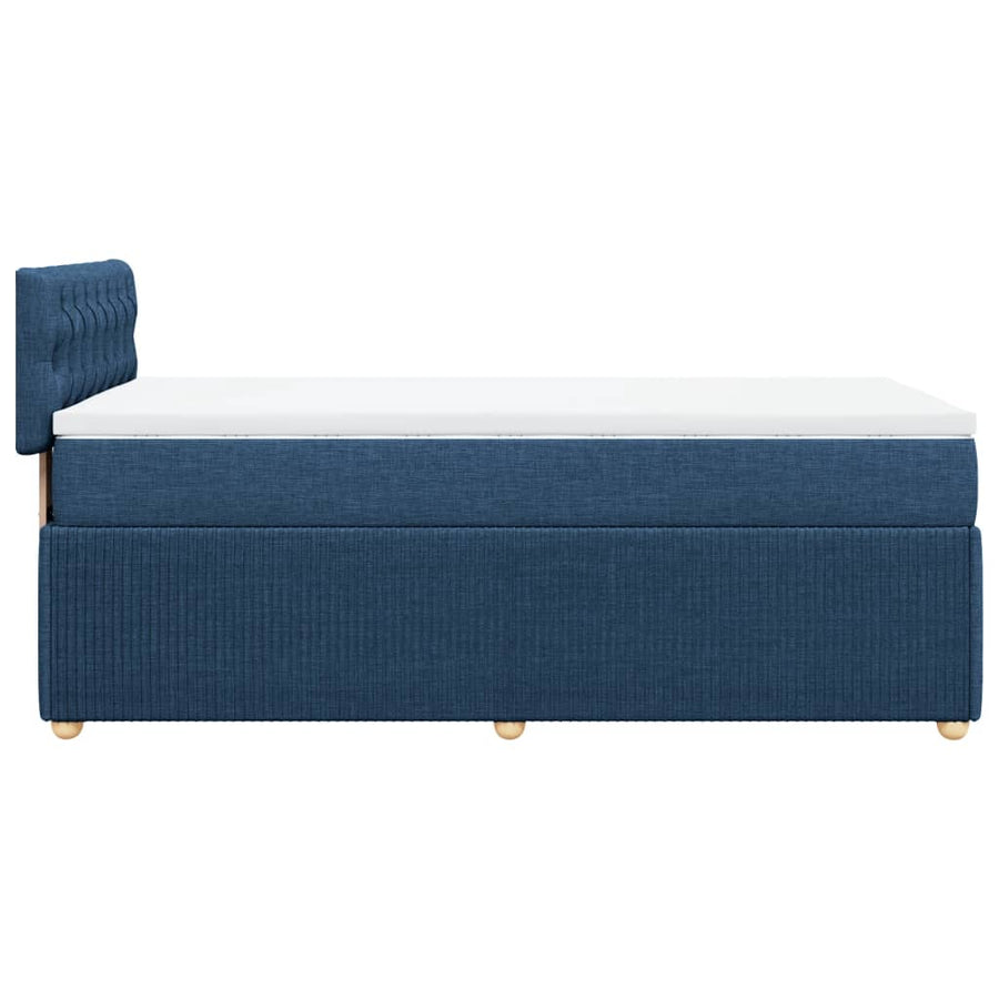 Boxspring met matras stof blauw 100x200 cm