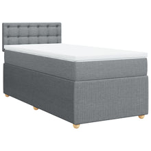 Boxspring met matras stof lichtgrijs 100x200 cm