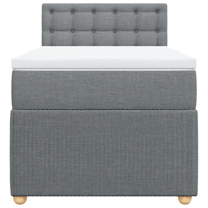Boxspring met matras stof lichtgrijs 100x200 cm
