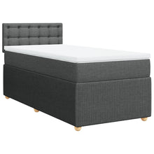 Boxspring met matras stof donkergrijs 100x200 cm