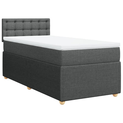 Boxspring met matras stof donkergrijs 100x200 cm