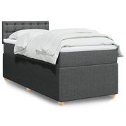 Boxspring met matras 100x200 cm donkergrijs