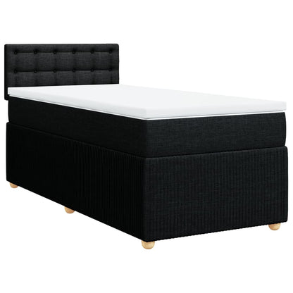 Boxspring met matras stof zwart 100x200 cm