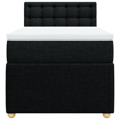 Boxspring met matras stof zwart 100x200 cm