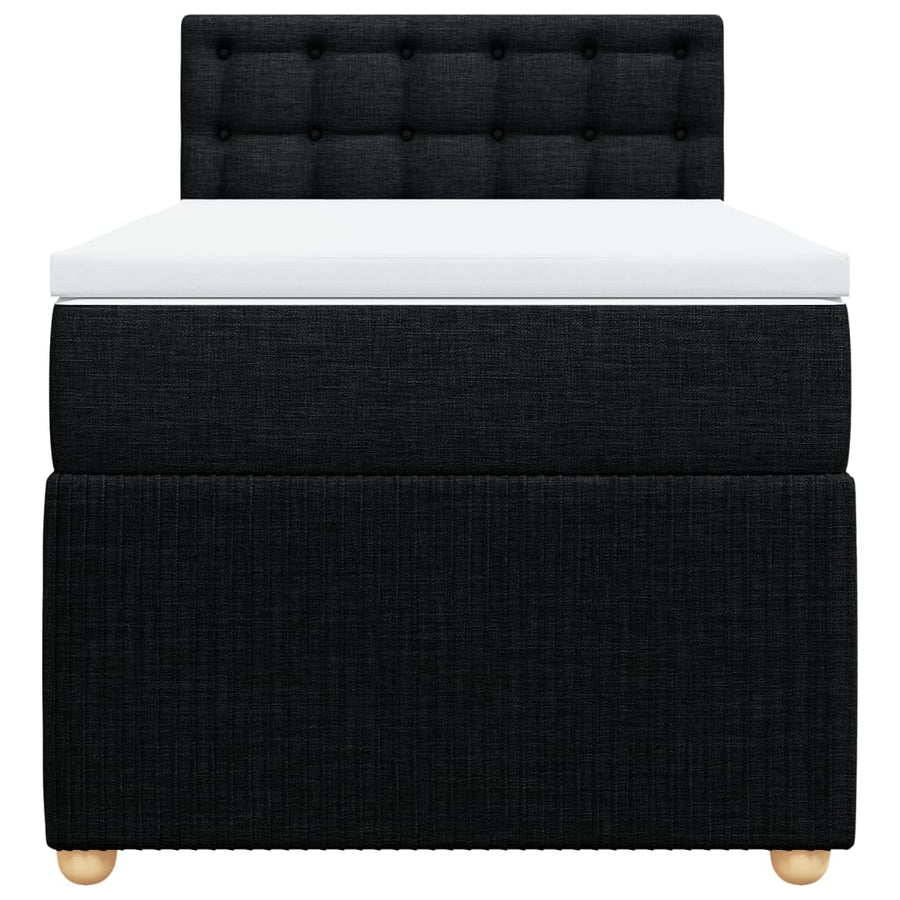 Boxspring met matras stof zwart 100x200 cm