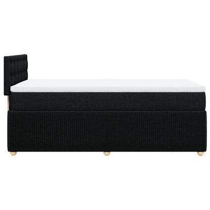 Boxspring met matras stof zwart 100x200 cm