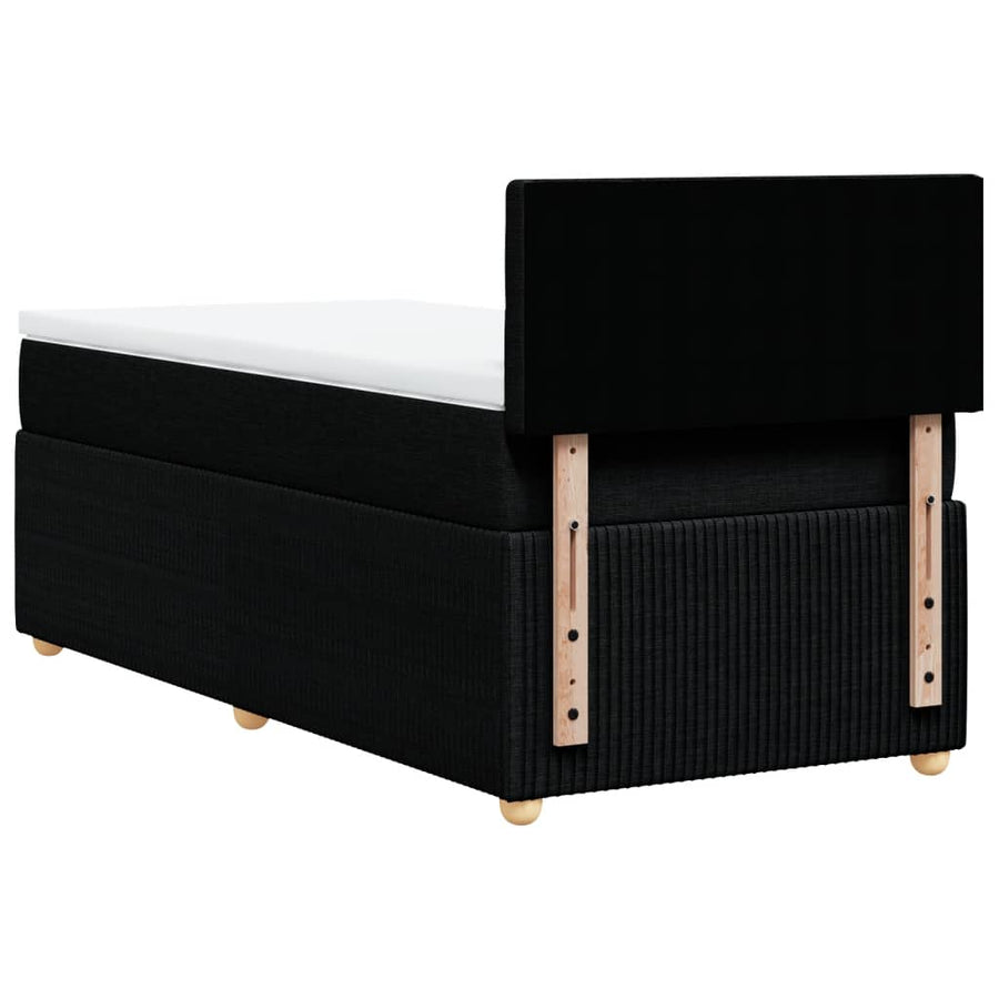 Boxspring met matras stof zwart 100x200 cm