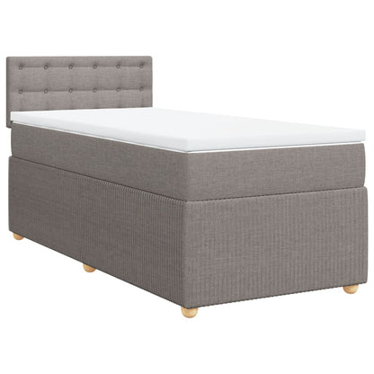 Boxspring met matras stof taupe 100x200 cm