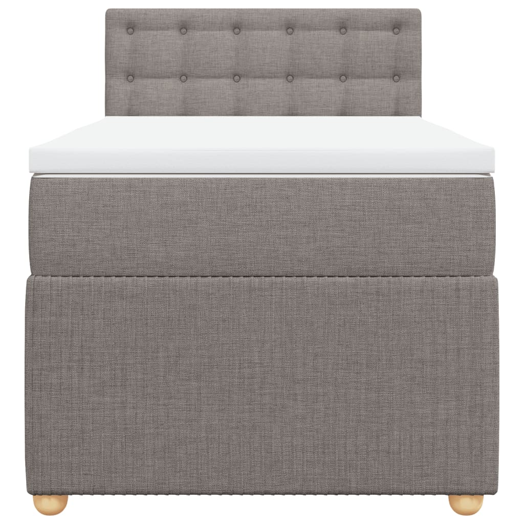 Boxspring met matras stof taupe 100x200 cm