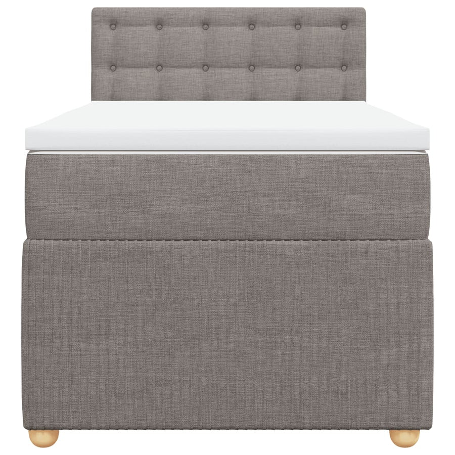 Boxspring met matras stof taupe 100x200 cm
