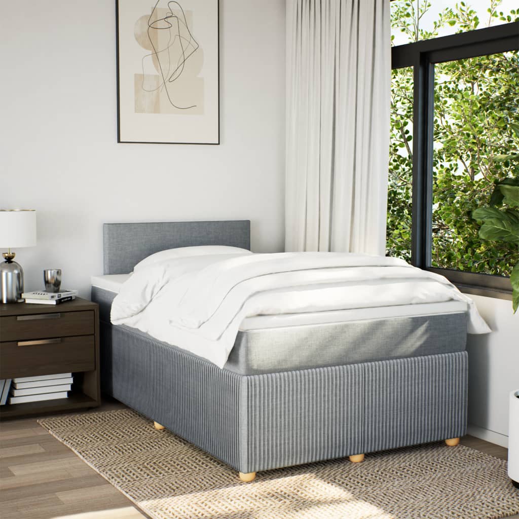 Boxspring met matras stof lichtgrijs 120x190 cm
