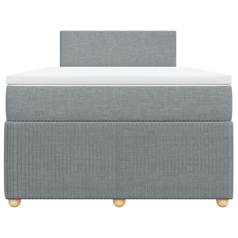 Boxspring met matras stof lichtgrijs 120x190 cm