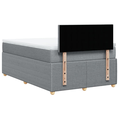 Boxspring met matras stof lichtgrijs 120x190 cm