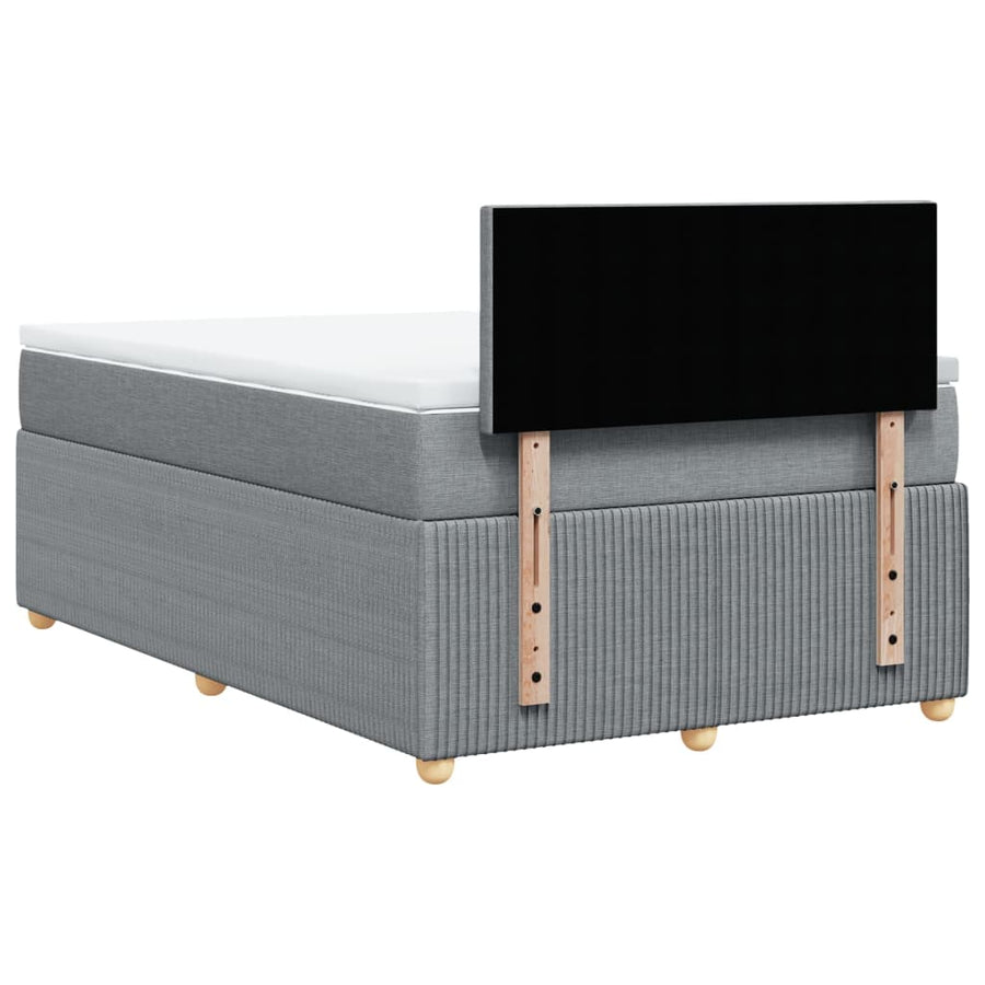 Boxspring met matras stof lichtgrijs 120x190 cm