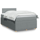 Box spring with light grey fabric mattress 120x190 cm