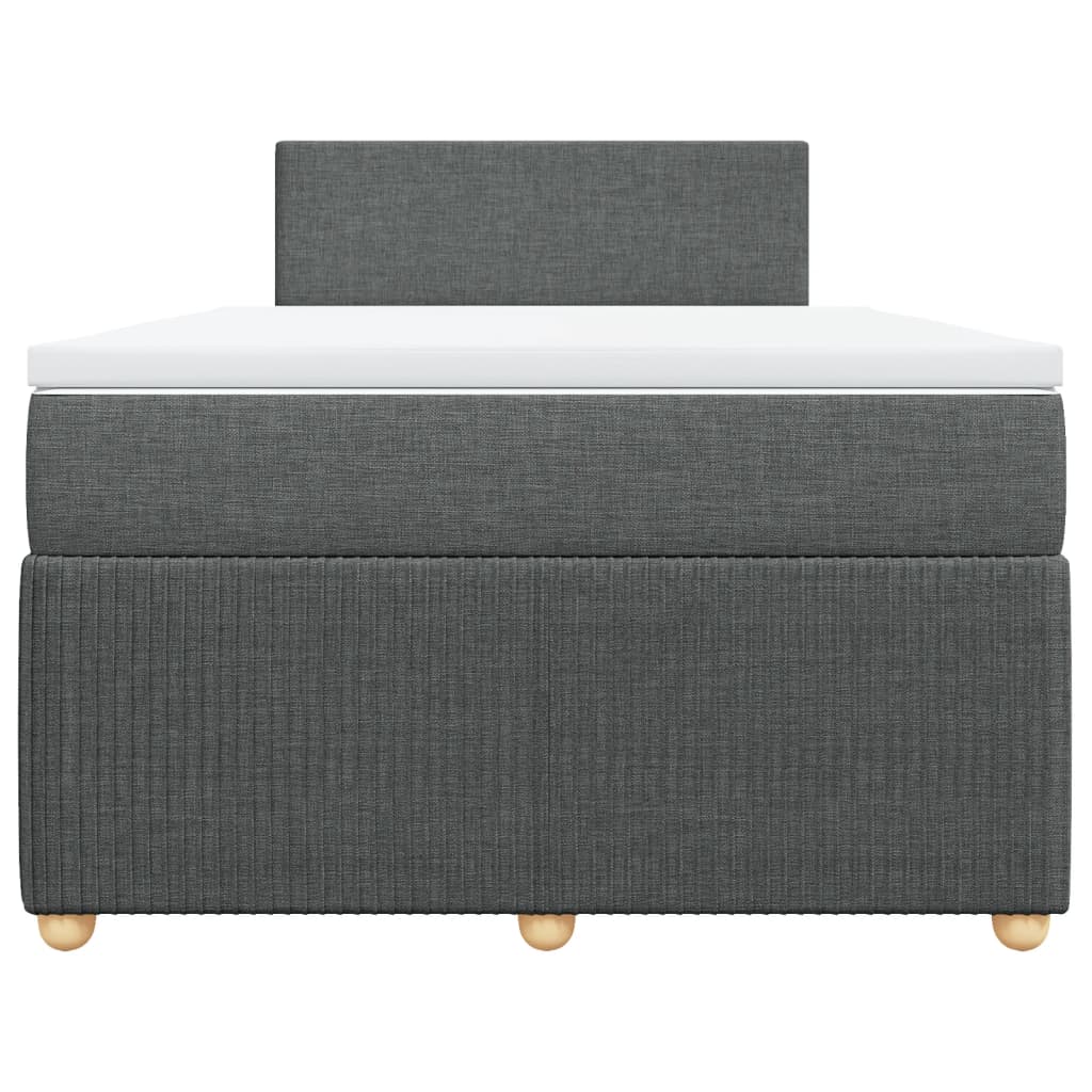 Boxspring met matras stof donkergrijs 120x190 cm