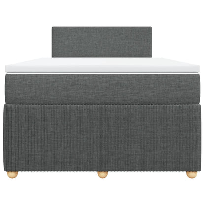 Boxspring met matras stof donkergrijs 120x190 cm