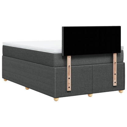 Boxspring met matras stof donkergrijs 120x190 cm