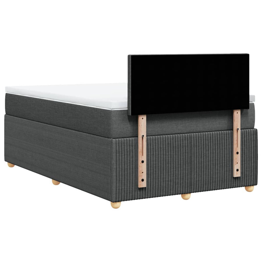Boxspring met matras stof donkergrijs 120x190 cm
