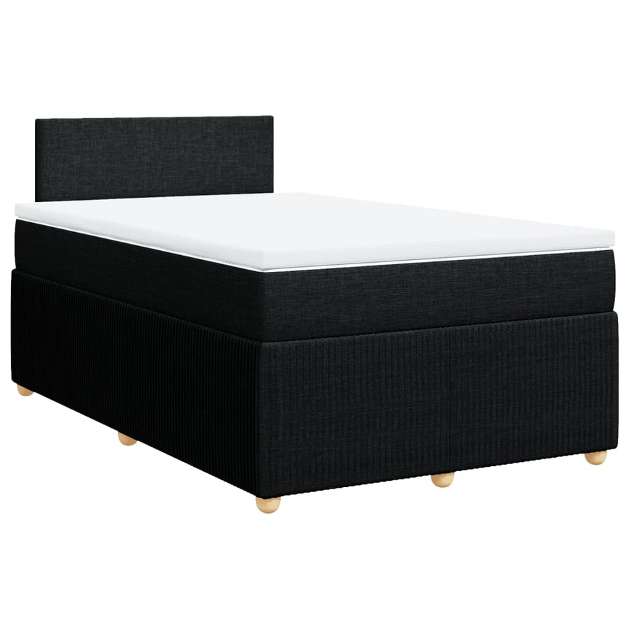 Boxspring met matras stof zwart 120x190 cm