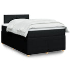 Box spring bed with black fabric mattress 120x190 cm