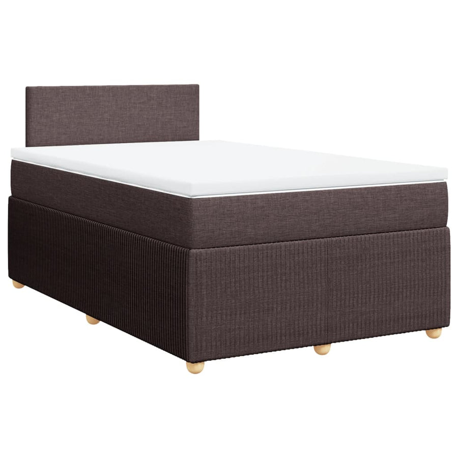 Boxspring met matras stof donkerbruin 120x190 cm