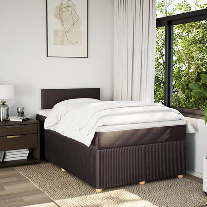 Boxspring met matras stof donkerbruin 120x190 cm