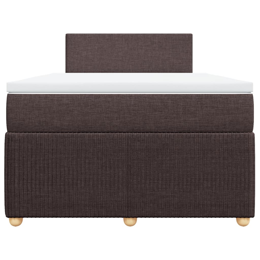 Boxspring met matras stof donkerbruin 120x190 cm