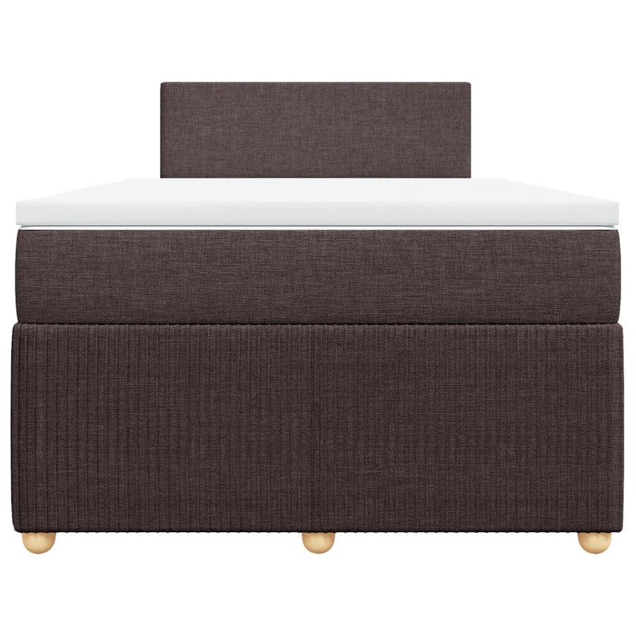 Boxspring met matras stof donkerbruin 120x190 cm