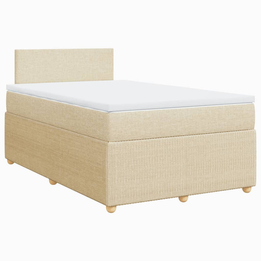 Boxspring met matras stof crèmekleurig 120x190 cm