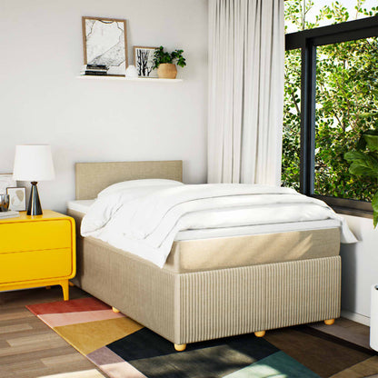 Boxspring met matras stof crèmekleurig 120x190 cm