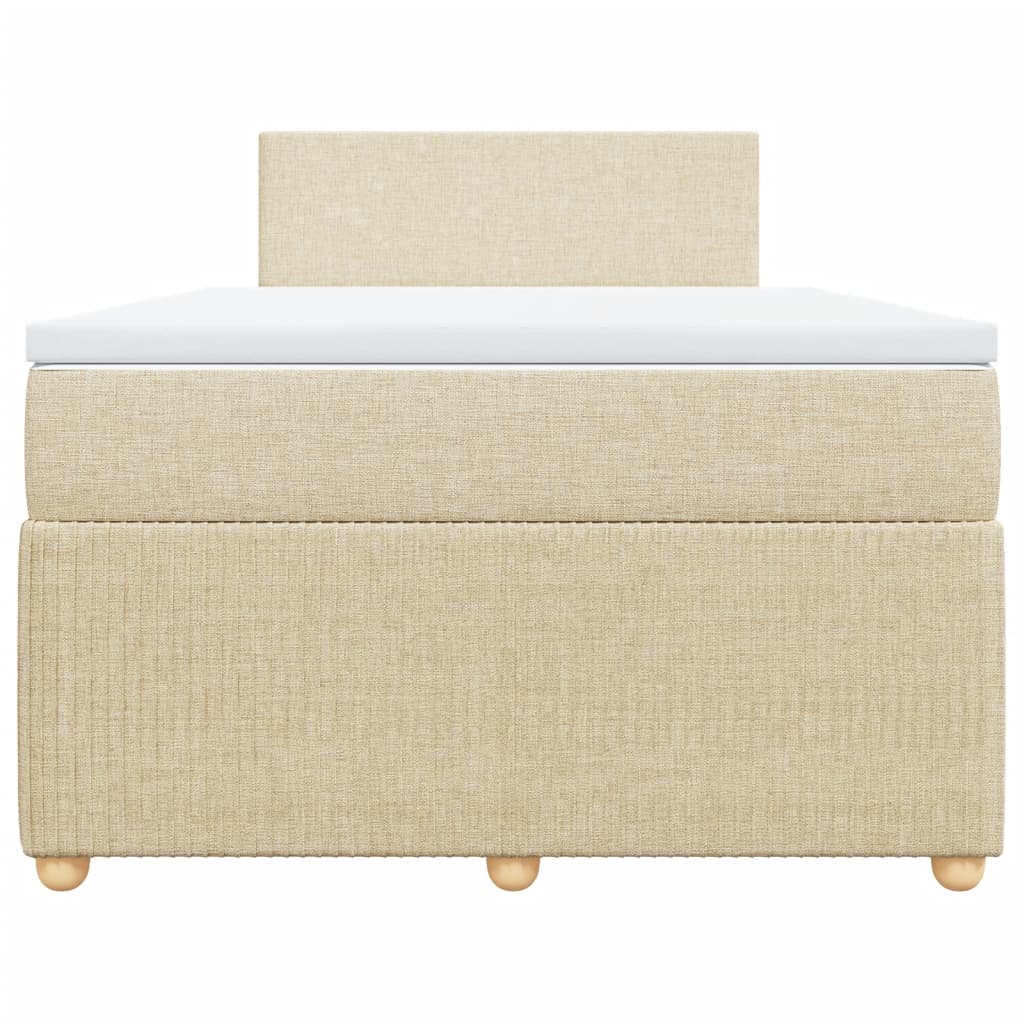 Boxspring met matras stof crèmekleurig 120x190 cm