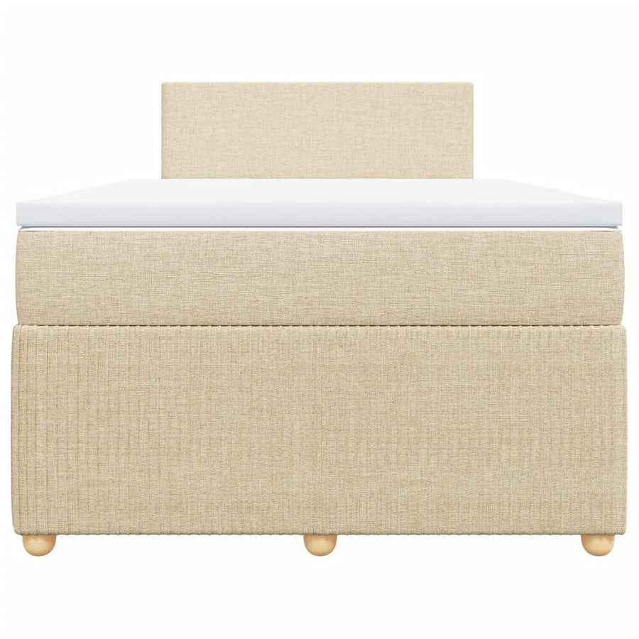 Boxspring met matras stof crèmekleurig 120x190 cm