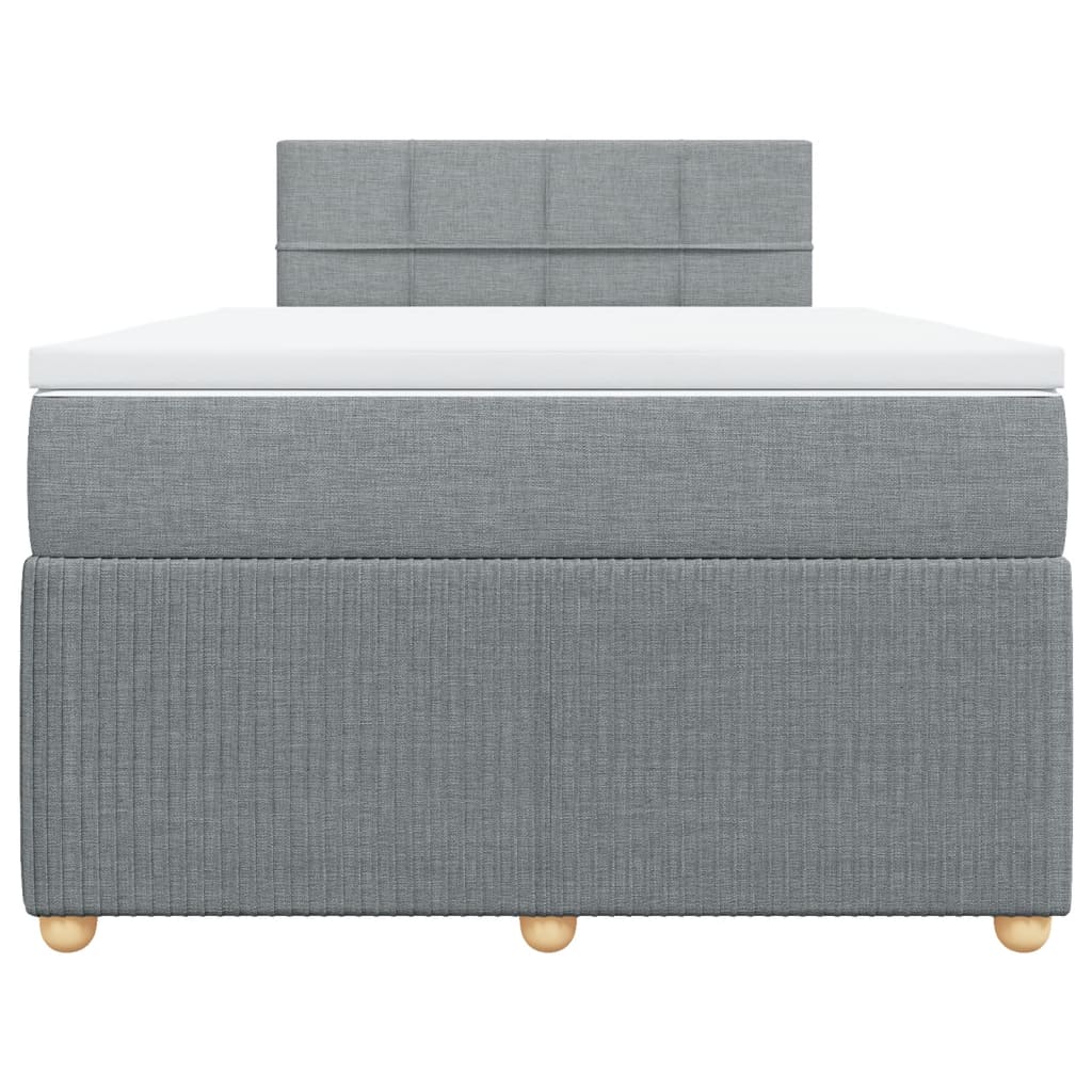 Boxspring met matras stof lichtgrijs 120x190 cm