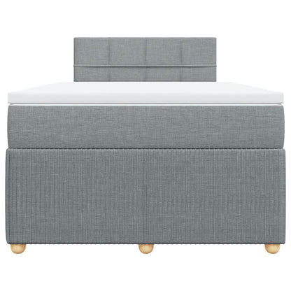 Boxspring met matras stof lichtgrijs 120x190 cm