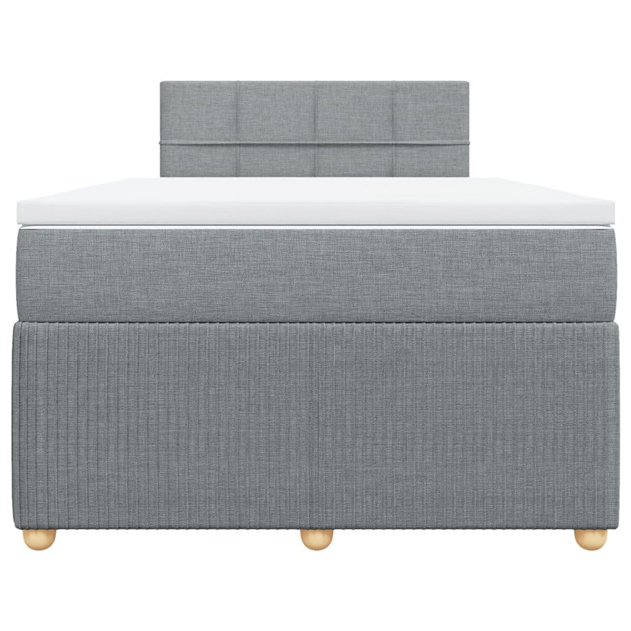 Boxspring met matras stof lichtgrijs 120x190 cm