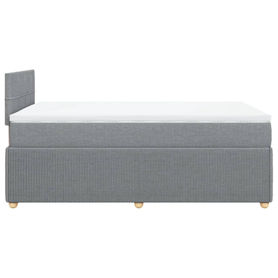 Boxspring met matras stof lichtgrijs 120x190 cm