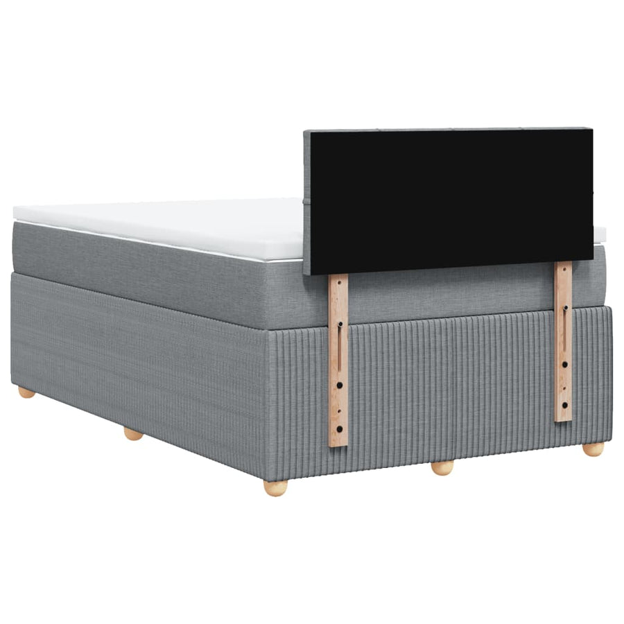 Boxspring met matras stof lichtgrijs 120x190 cm