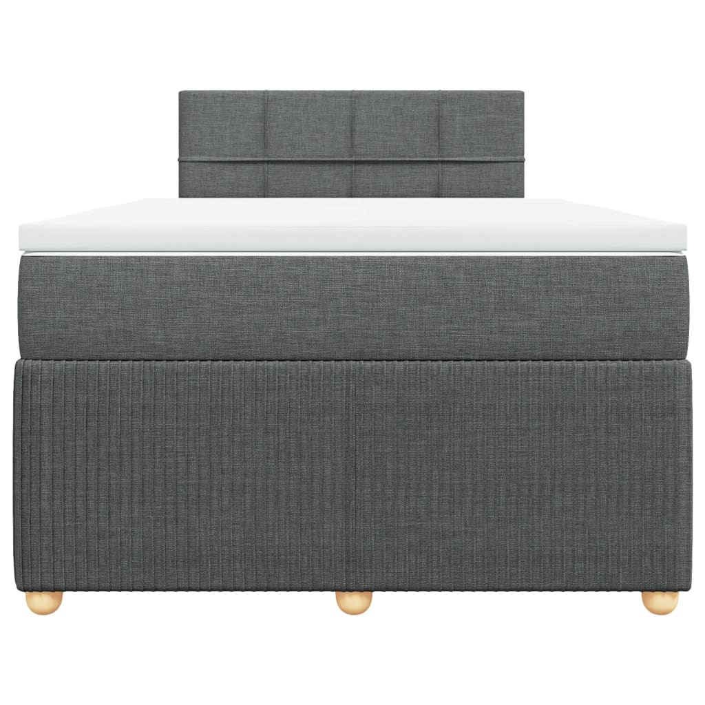 Boxspring met matras stof donkergrijs 120x190 cm