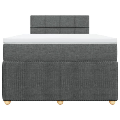 Boxspring met matras stof donkergrijs 120x190 cm