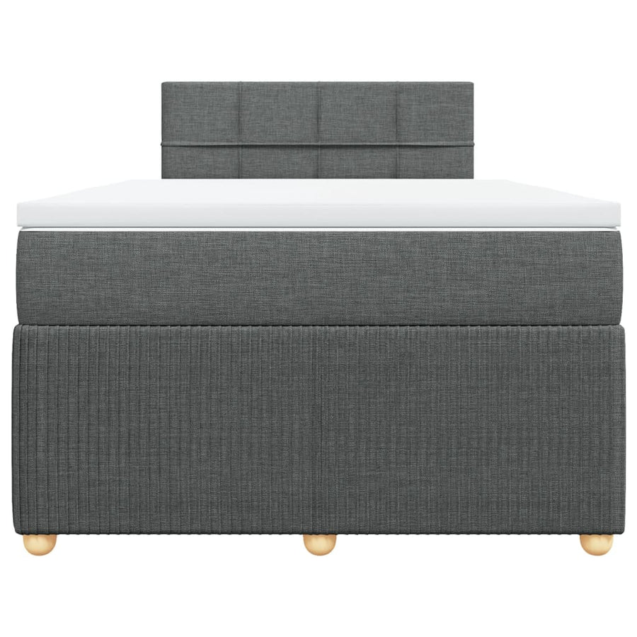 Boxspring met matras stof donkergrijs 120x190 cm