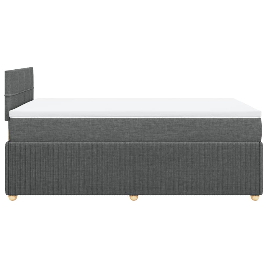 Boxspring met matras stof donkergrijs 120x190 cm