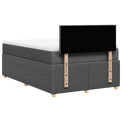 Boxspring met matras stof donkergrijs 120x190 cm