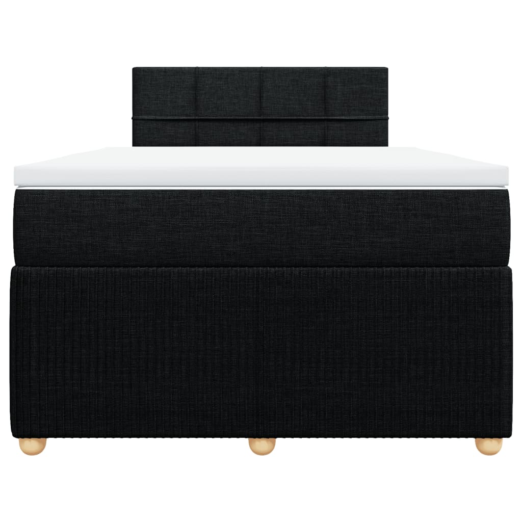 Boxspring met matras stof zwart 120x190 cm