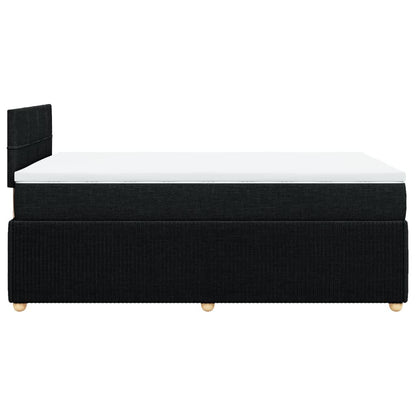 Boxspring met matras stof zwart 120x190 cm