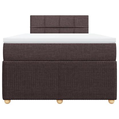Boxspring met matras stof donkerbruin 120x190 cm