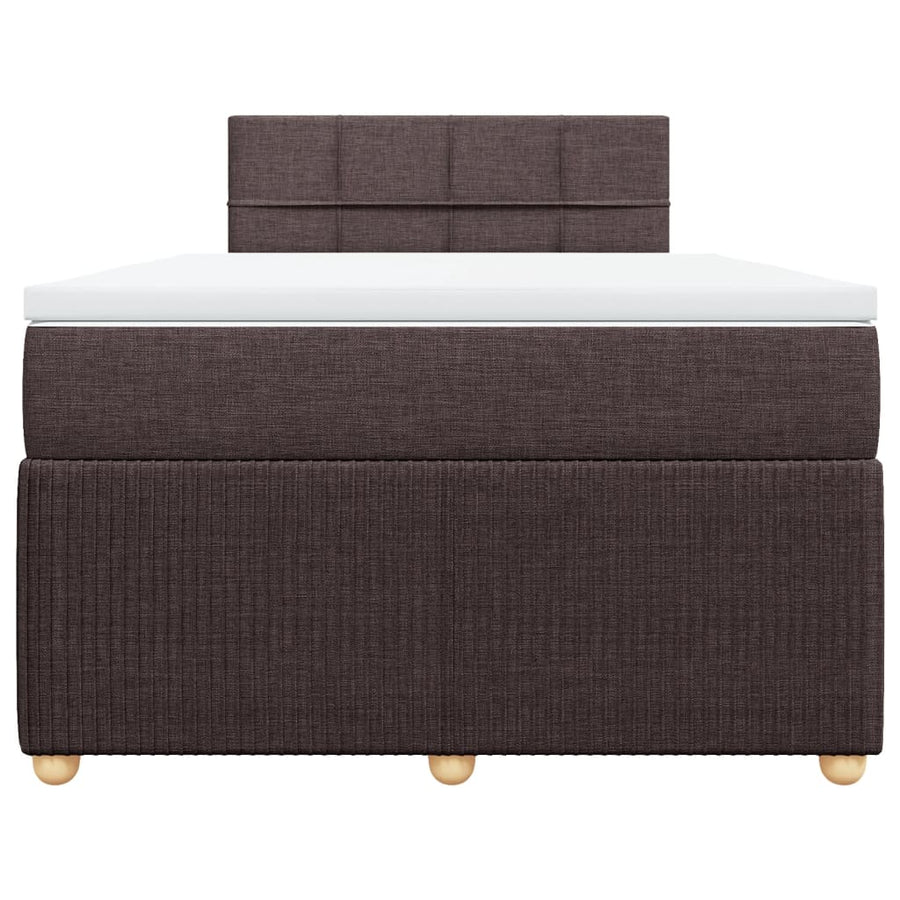 Boxspring met matras stof donkerbruin 120x190 cm