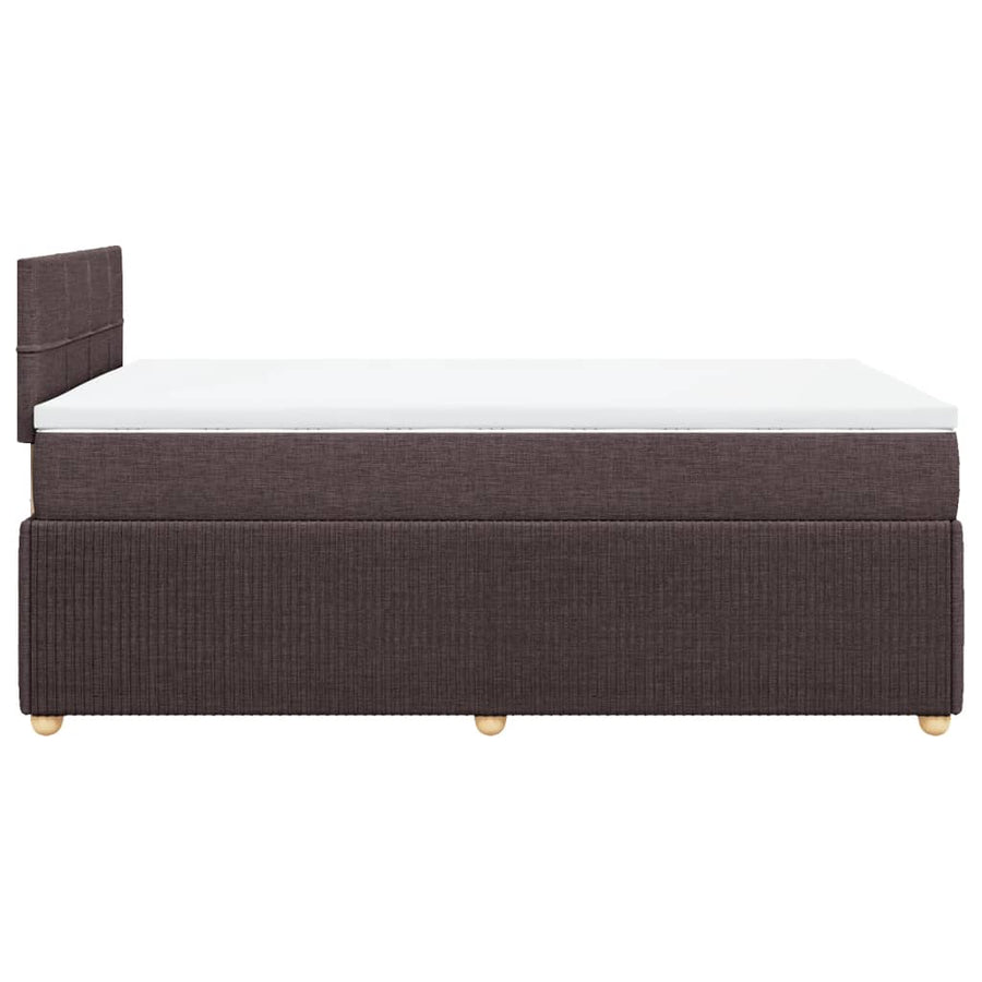 Boxspring met matras stof donkerbruin 120x190 cm