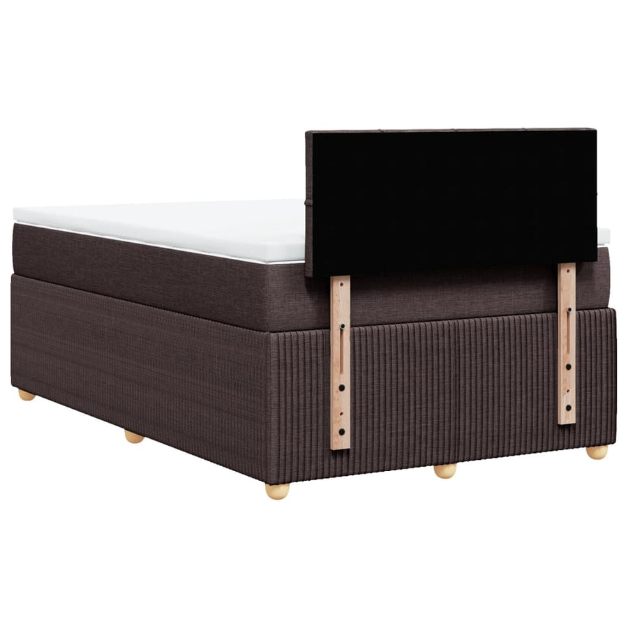Boxspring met matras stof donkerbruin 120x190 cm